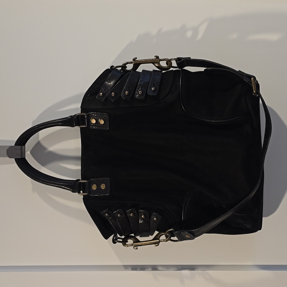 CYNTHIA VINCENT (Anthropologie) large Suede Shoulder Hobo/Tote Bag in Black
